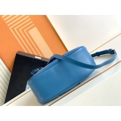 Prada Moon Bag in Blue Padded Nappa Leather 110