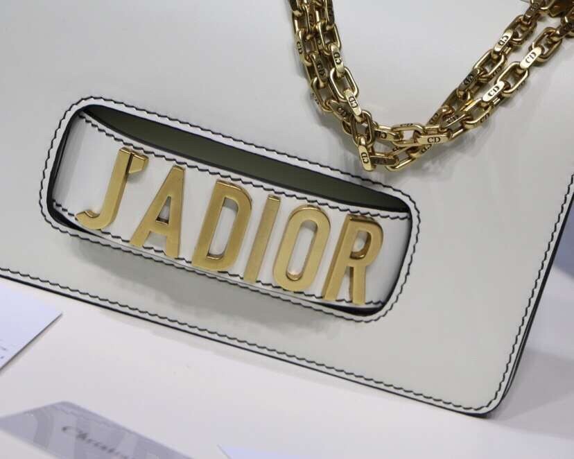 Dior White J'Adior Calfskin Flap Bag 744