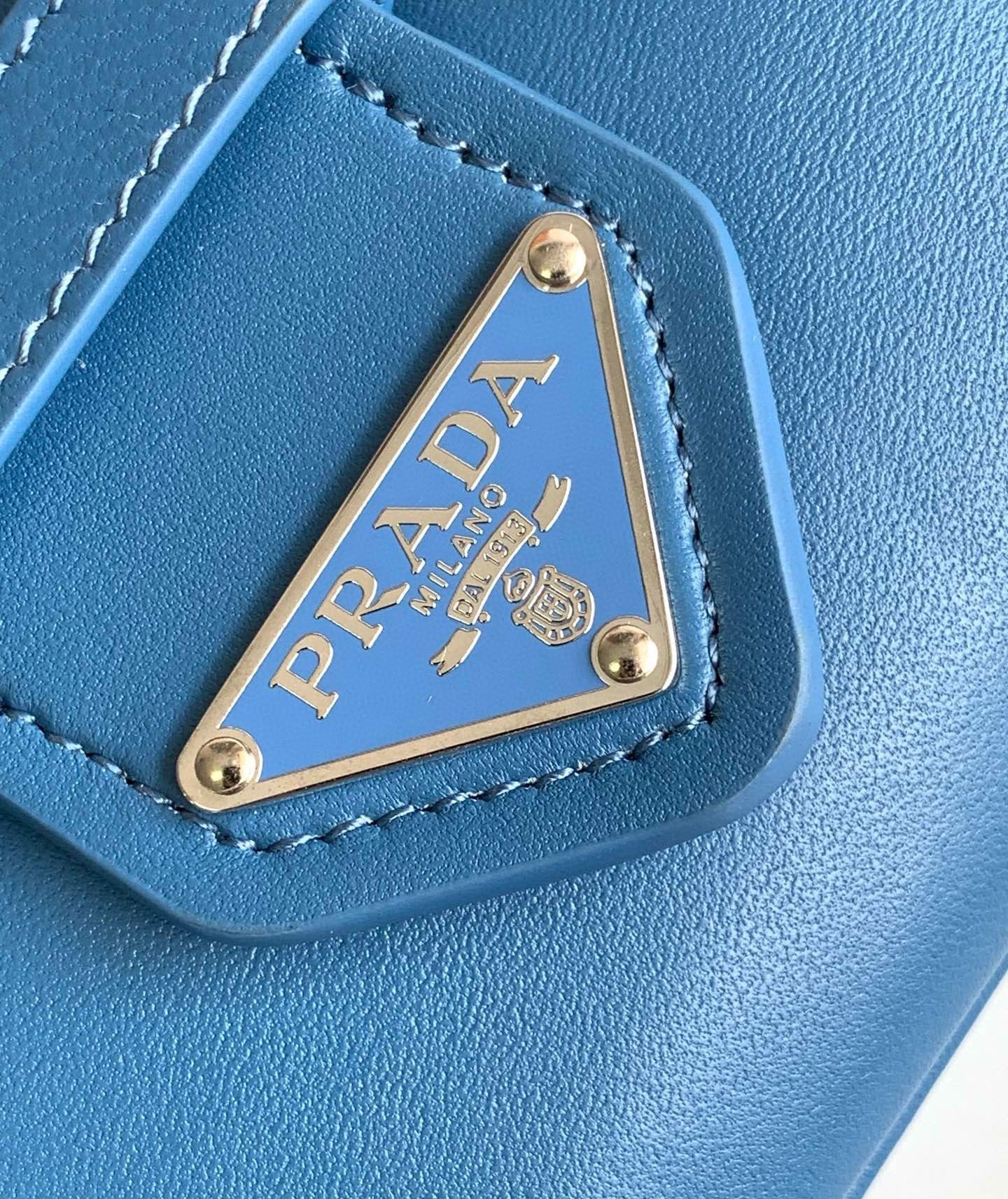 Prada Moon Bag in Blue Padded Nappa Leather 110