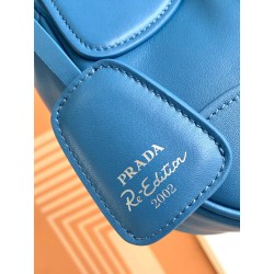 Prada Moon Bag in Blue Padded Nappa Leather 110