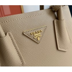 Prada Double Mini Bag In Beige Saffiano Leather 933