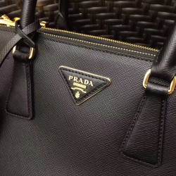 Prada Small Galleria Bag In Black Saffiano Leather 368