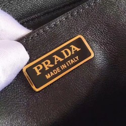 Prada Cahier Shoulder Bag In White/Black Leather 384