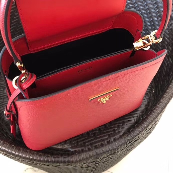 Prada Matinee Mini Bag In Red Saffiano Leather 316