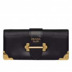 Prada Cahier Clutch In Black Saffiano Calf Leather 677