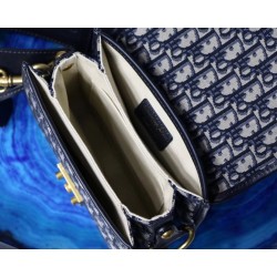 Dior DiorAddict Square Flap Bag In Blue Oblique Canvas 452