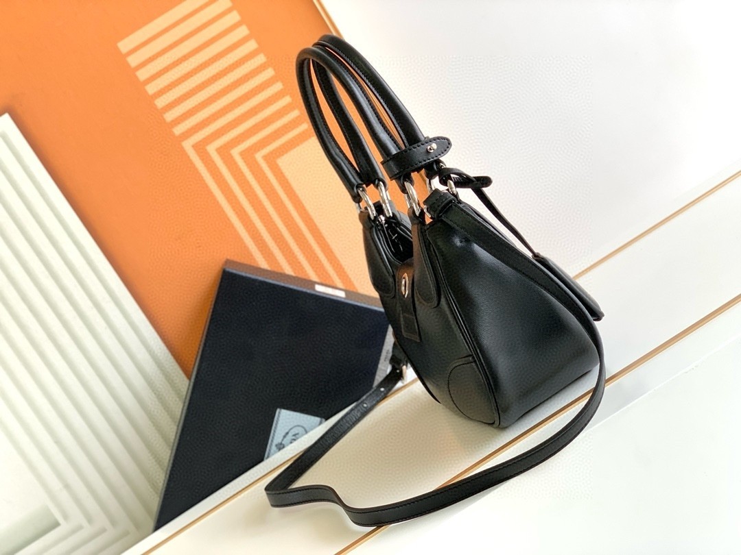 Prada Moon Bag in Black Re-Nylon and Leather 939