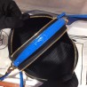 Prada Odette Black Saffiano And Blue Crocodile Bag 962