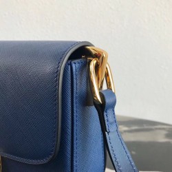 Prada Embleme Bag In Blue Saffiano Leather 816