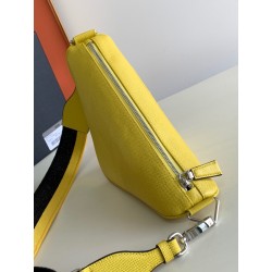 Prada Triangle Shoulder Bag In Yellow Saffiano Calfskin 020