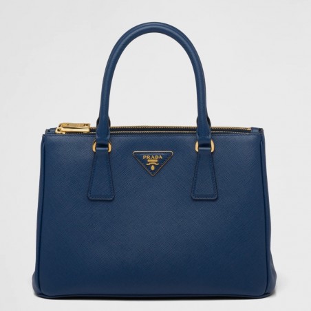 Prada Small Galleria Bag In Bluette Saffiano Leather 423