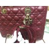 Dior Large Lady Dior Bag In Bordeaux Cannage Lambskin 476