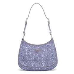 Prada Cleo Bag In Wisteria Satin with Cystal Appliques 320