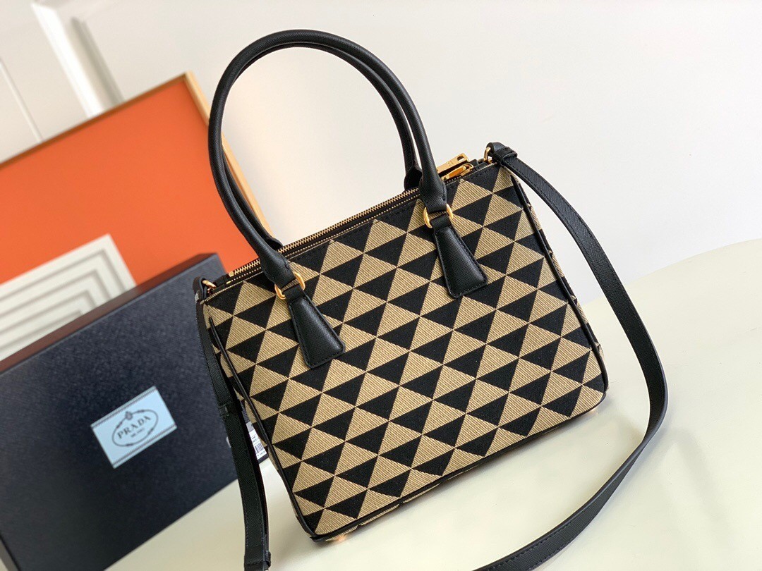 Prada Galleria Small Bag In Jacquard Fabric 493