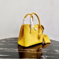 Prada Galleria Micro Bag In Yellow Saffiano Leather 553