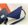 Prada Triangle Shoulder Bag In Blue Saffiano Calfskin 459