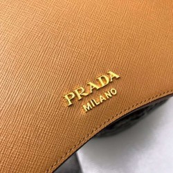 Prada Camel Large Sidonie Saffiano Leather Bag 475