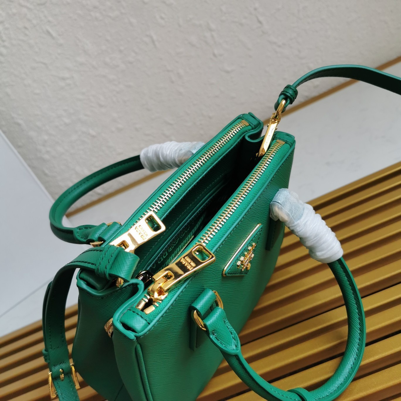 Prada Mini Galleria Bag In Green Saffiano Leather 557