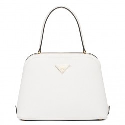 Prada Matinee Mini Bag In White Saffiano Leather 574