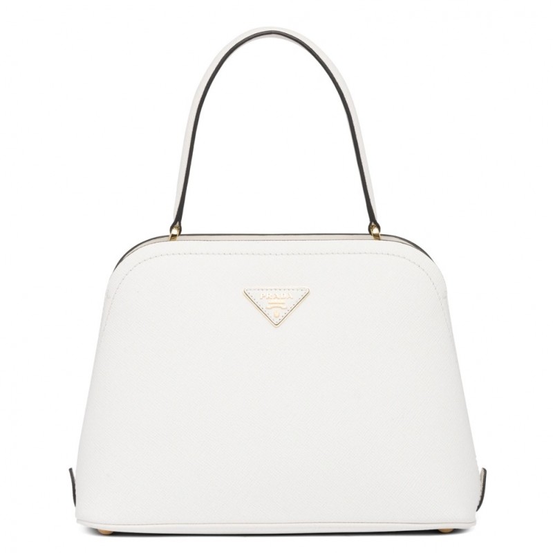 Prada Matinee Mini Bag In White Saffiano Leather 574