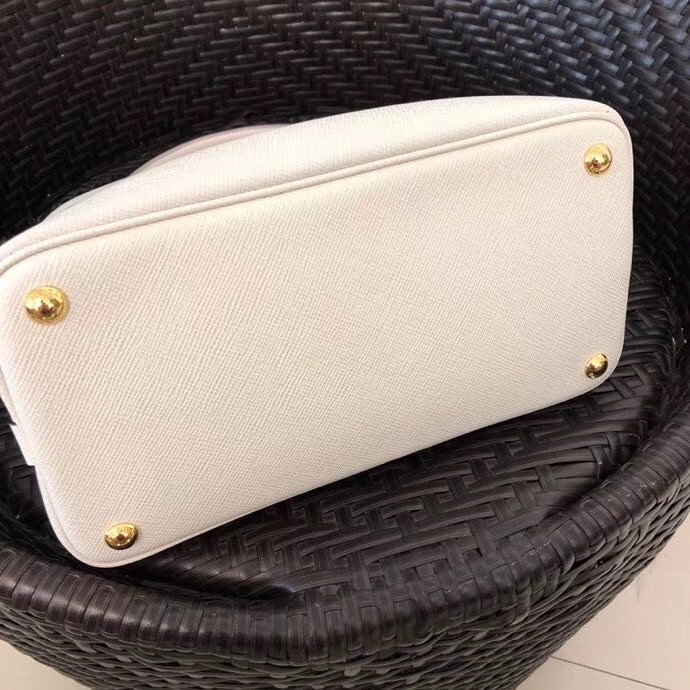 Prada Matinee Mini Bag In White Saffiano Leather 574