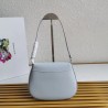 Prada Cleo Flap Bag In Cornflower Blue Brushed Leather 150