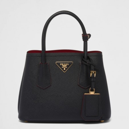 Prada Double Mini Bag In Black Saffiano Leather 570