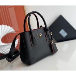 Prada Double Mini Bag In Black Saffiano Leather 570