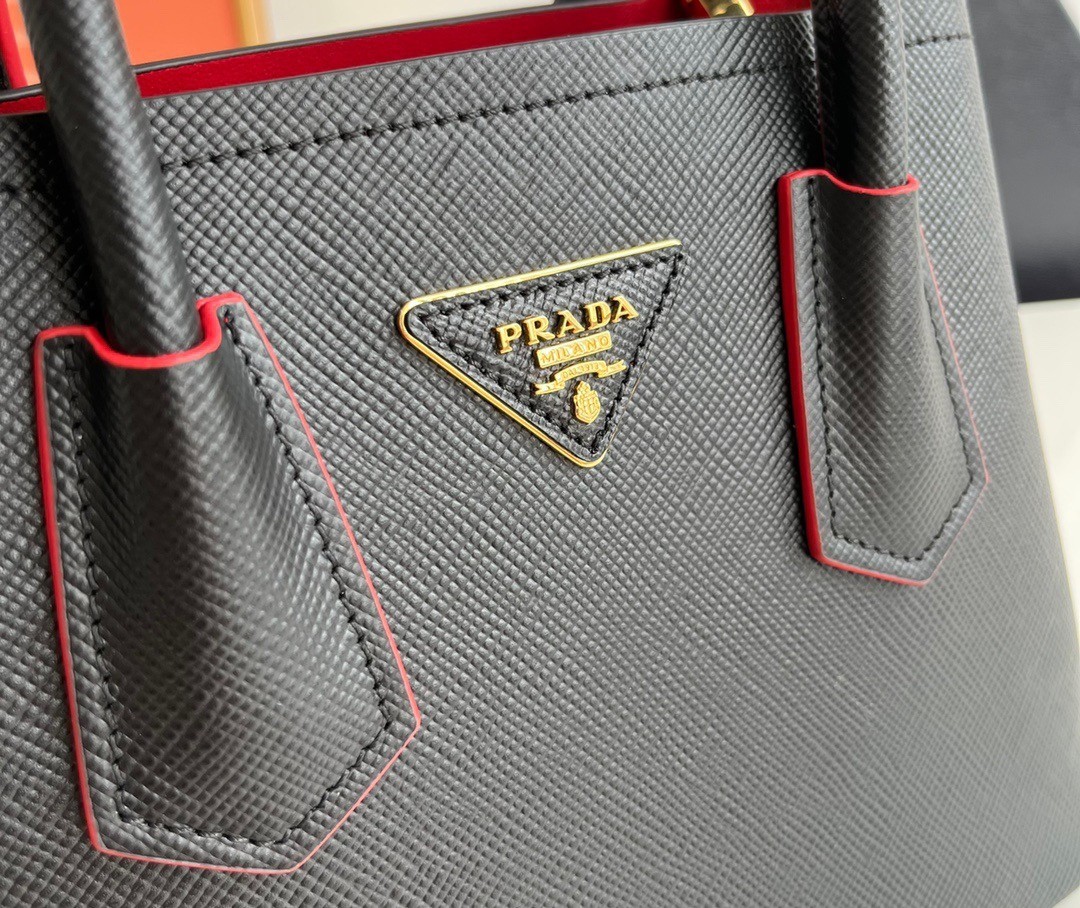 Prada Double Mini Bag In Black Saffiano Leather 570