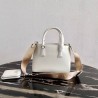 Prada Galleria Micro Bag In White Saffiano Leather 458