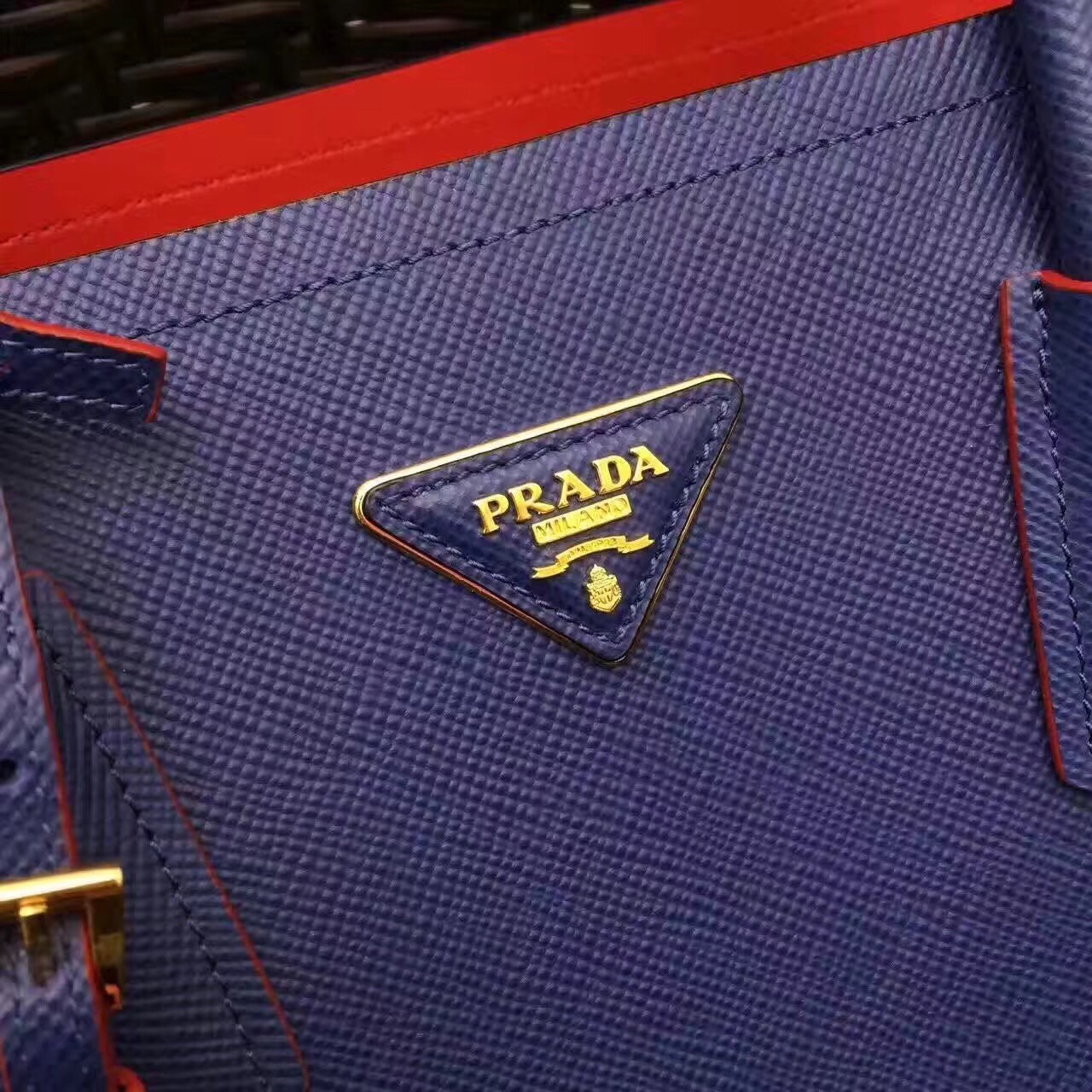 Prada Blue Saffiano Double Medium Bag 511