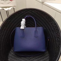 Prada Blue Saffiano Double Medium Bag 511