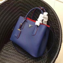 Prada Blue Saffiano Double Medium Bag 511