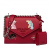 Prada Red Monochrome Flap Bag With Metal Appliques 542