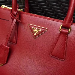 Prada Small Galleria Bag In Red Saffiano Leather 379