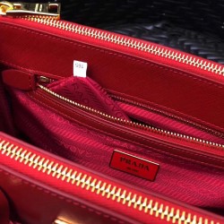 Prada Small Galleria Bag In Red Saffiano Leather 379