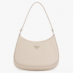 Prada Cleo Shoulder Small Bag In Beige Brushed Leather 414