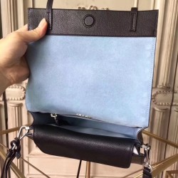 Prada Etiquette Bag In Black Calfskin With Metal Stud Trim 767