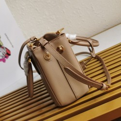 Prada Mini Galleria Bag In Beige Saffiano Leather 670