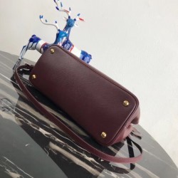 Prada Bicolor Double Medium Garnet Saffiano Bag 687