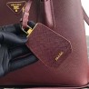 Prada Bicolor Double Medium Garnet Saffiano Bag 687