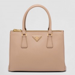 Prada Small Galleria Bag In Beige Saffiano Leather 714