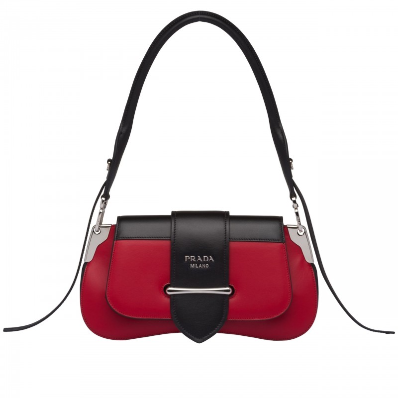 Prada Sidonie Shoulder Bag In Red/Black Leather 746