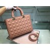 Dior Large Lady Dior Bag In Powder Cannage Lambskin 724