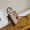 Prada Symbole Micro Bag In White/Brown Jjacquard Fabric 787