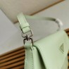 Prada Aqua Brushed Leather Cleo Shoulder Bag with Flap 804