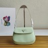 Prada Aqua Brushed Leather Cleo Shoulder Bag with Flap 804