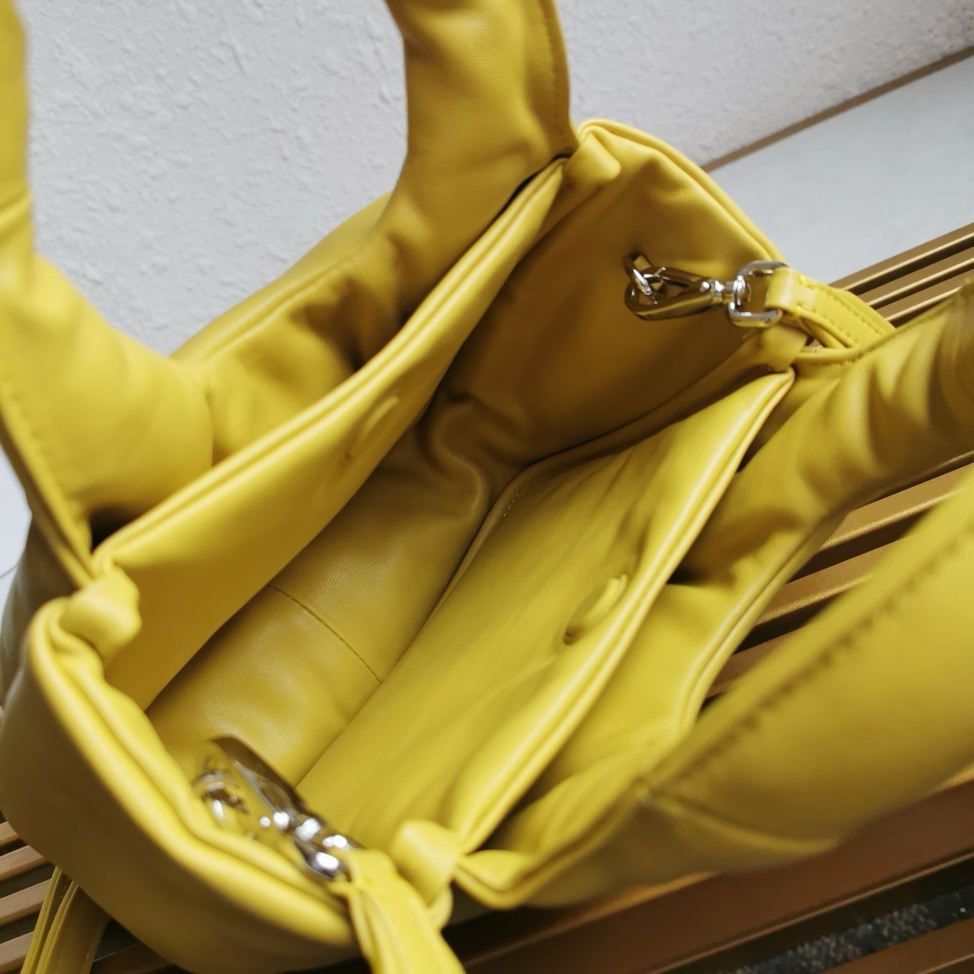 Prada Small Top-handle Bag in Yellow Nappa Leather 828