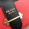 Prada Large Cahier Bag In Red/Black Leather 896