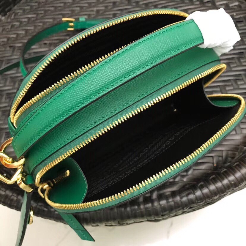 Prada Odette Green Saffiano Leather Bag 591